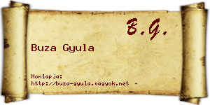 Buza Gyula névjegykártya